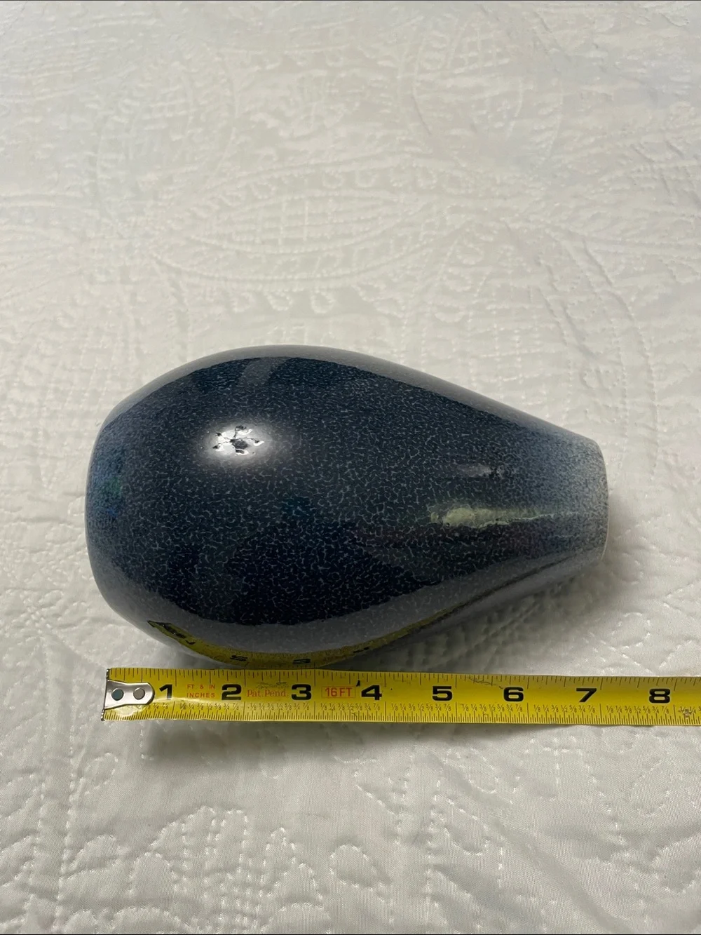 LIKE NEW House Beautiful Blue Sandstone Cool Ceramic Vase Tear Drop Shape